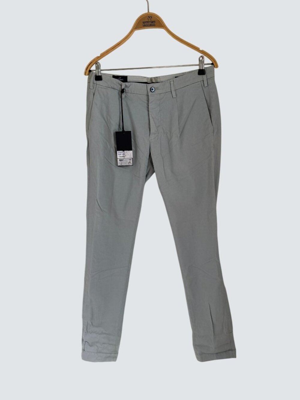 Mason's Torino DOBBY Slim-Fit Chino Pants Size 32/33 Cotton Blend Grey Pale Blue